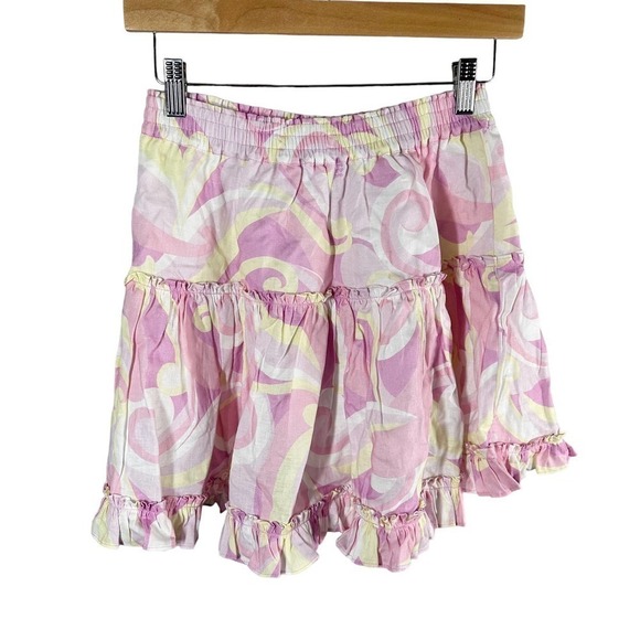 Hill House The Paz Mini Linen Skirt Candy Kaleidoscope Size Medium - Picture 5 of 9